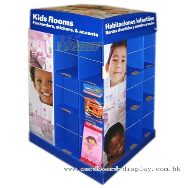 兒童玩具紙促銷架,床上用品紙陳列箱