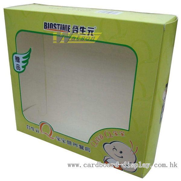 餐具PVC窗口外包裝展示彩盒/