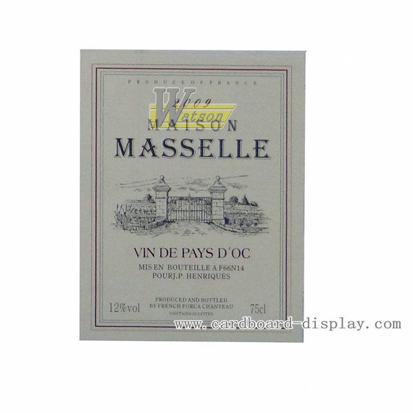 高級法國紅酒紙標籤,紙酒標